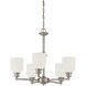 Melrose 5 Light 24 inch Satin Nickel Chandelier Ceiling Light