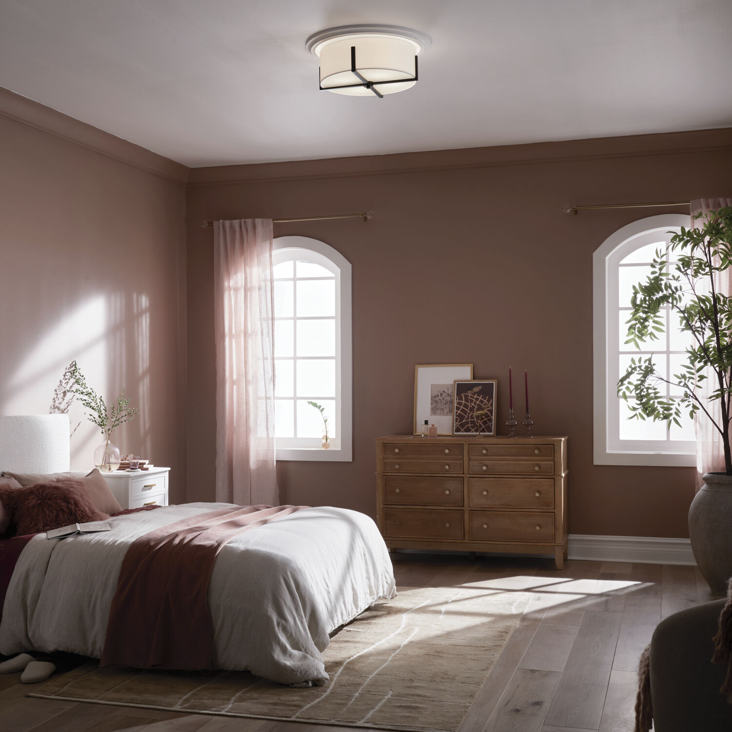 Malen LED 20 inch Black Flush Mount Ceiling Light