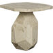 Polyhedron 32.5 X 31 inch White Marble Side Table