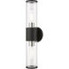 Banca 2 Light 4 inch Black with Brushed Nickel Accent ADA Vanity Sconce Wall Light