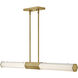Facet LED 40 inch Heritage Brass Indoor Linear Chandelier Ceiling Light