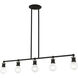 Lansdale 5 Light 40 inch Black with Brushed Nickel Accents Linear Chandelier Ceiling Light, Large