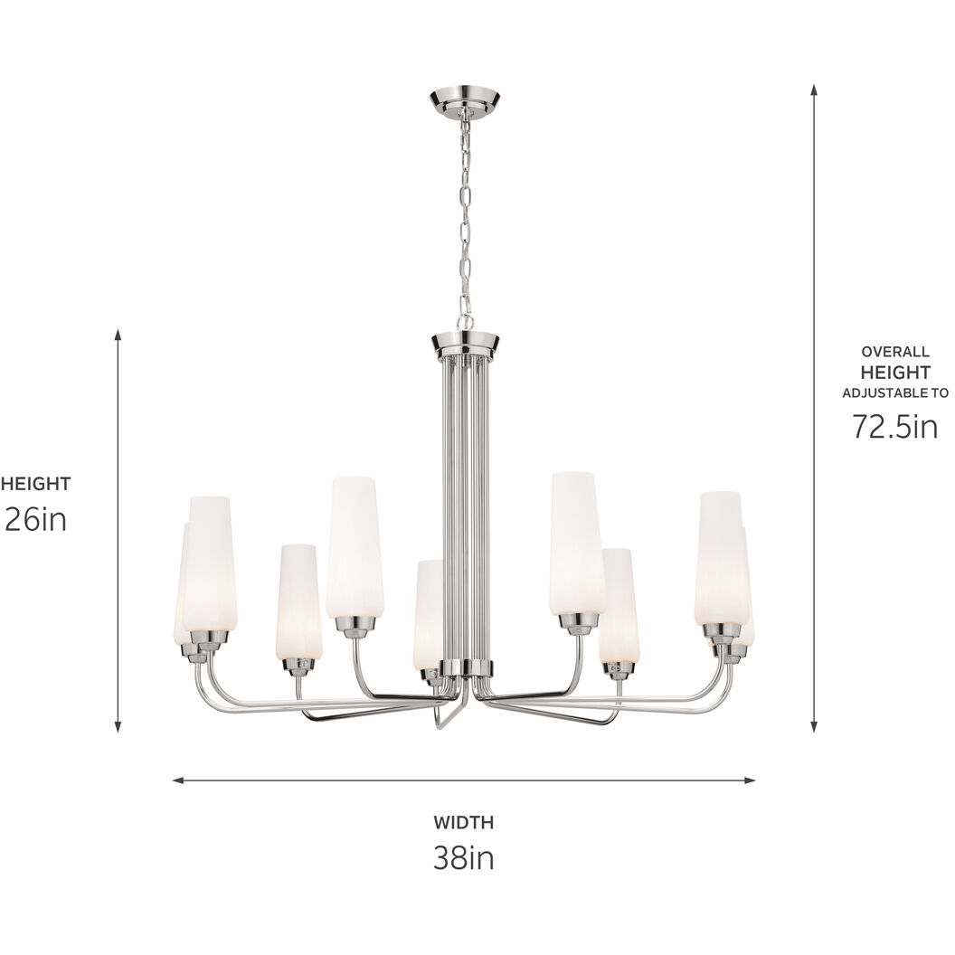 Truby 9 Light 38 inch Polished Nickel Chandelier Ceiling Light, Large