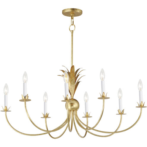 Paloma 8 Light 36 inch Gold Leaf Chandelier Ceiling Light