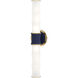 Kane 2 Light 5 inch Matte Midnight Blue with Modern Brass ADA Wall Sconce Wall Light