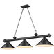 Cordon 3 Light 57.25 inch Matte Black Billiard Ceiling Light in Matte Black Steel