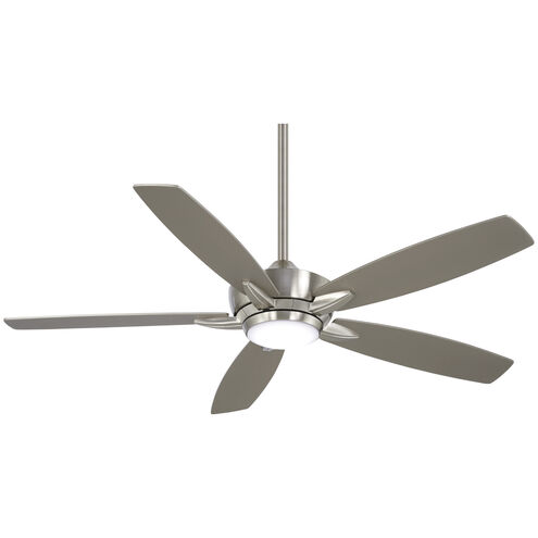 Kelvyn 52 inch Brushed Nickel with Silver Blades Indoor Ceiling Fan in Brushed Nickel/Silver
