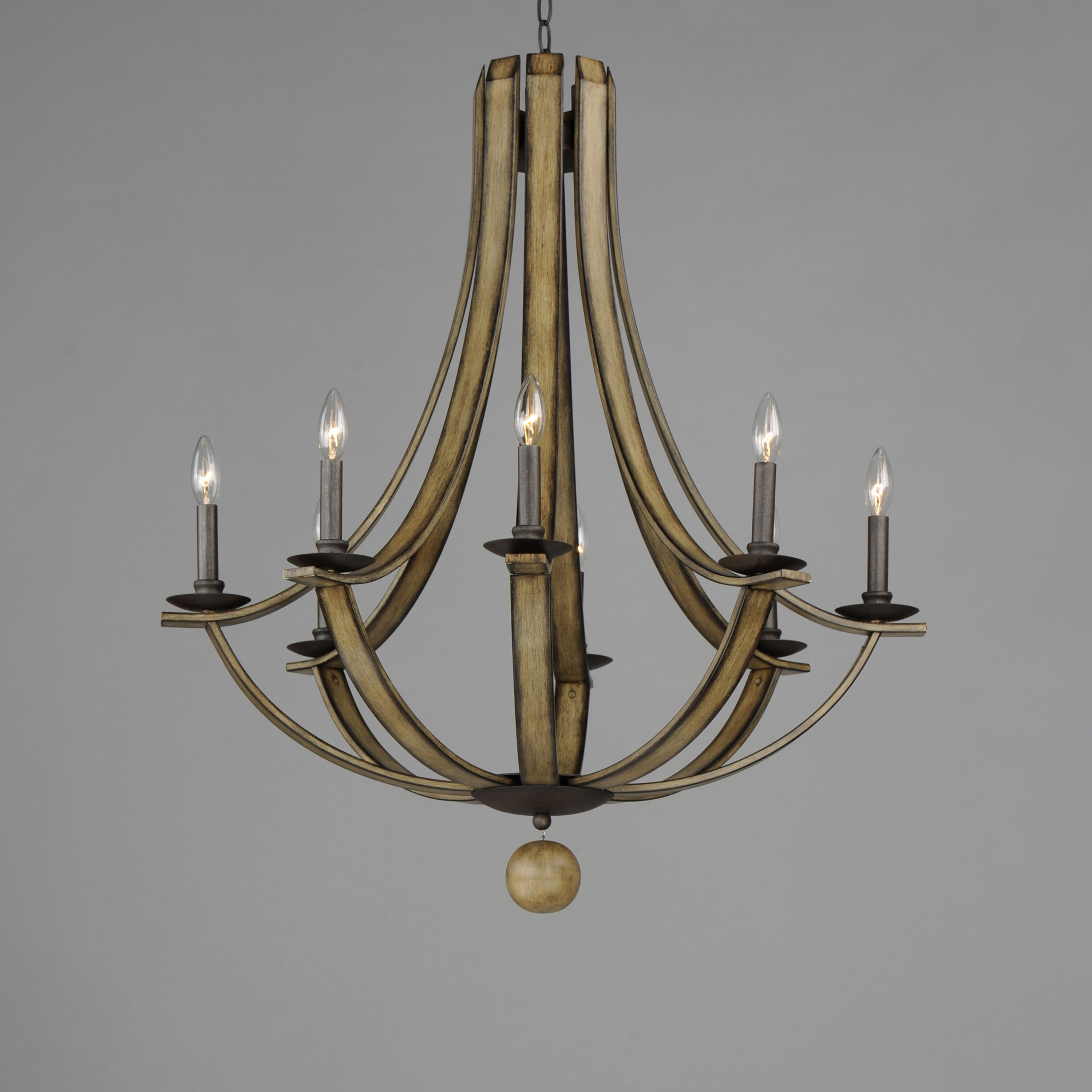 Basque 8 Light 32 inch Driftwood and Anthracite Chandelier Ceiling Light