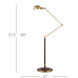 Libretto 63 inch 12 watt Antique Brass and Brownish Red Floor Lamp Portable Light