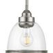 Saluda 1 Light 7 inch Brushed Nickel Mini-Pendant Ceiling Light