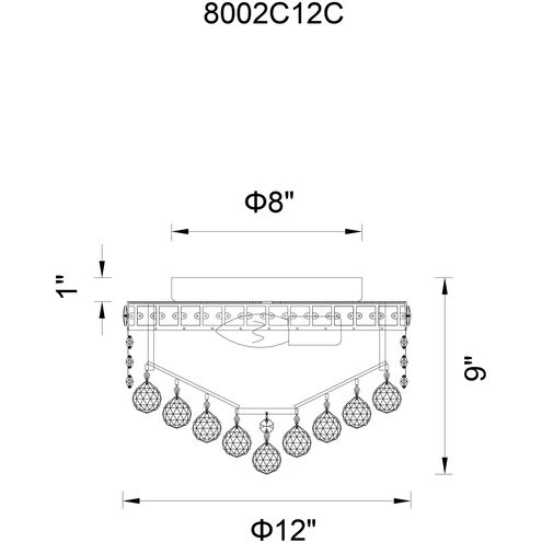 Luminous 3 Light 12 inch Chrome Flush Mount Ceiling Light