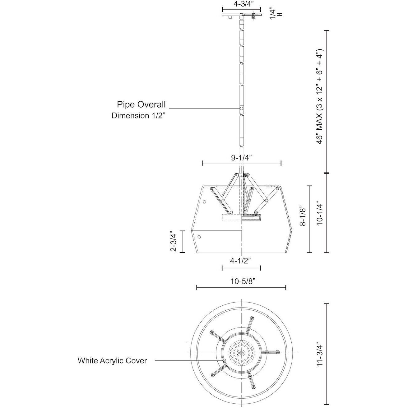 Deco Pendant Ceiling Light in Black
