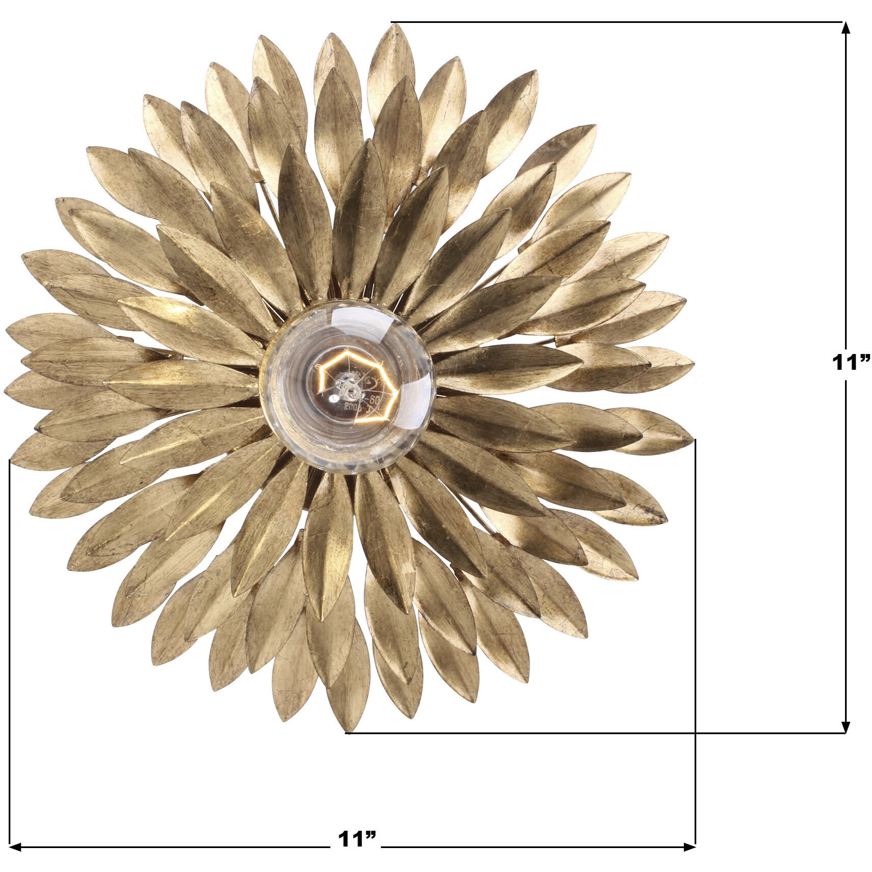 Broche Bath Sconce Wall Light in Antique Gold