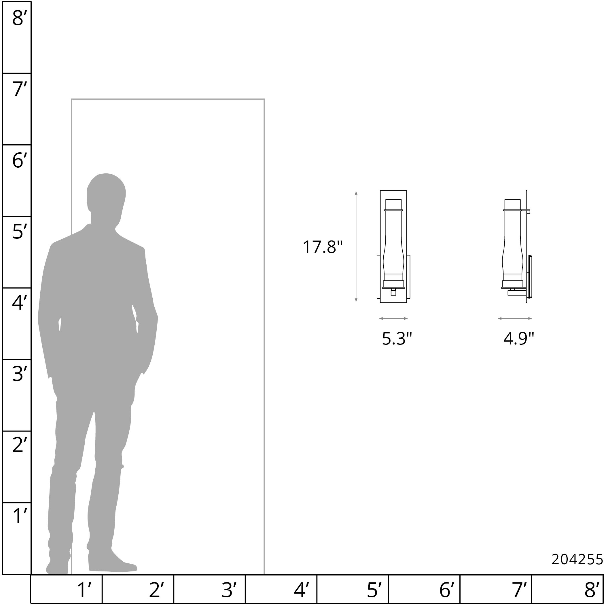 New Town 1 Light 5.3 inch Dark Smoke Sconce Wall Light, Large