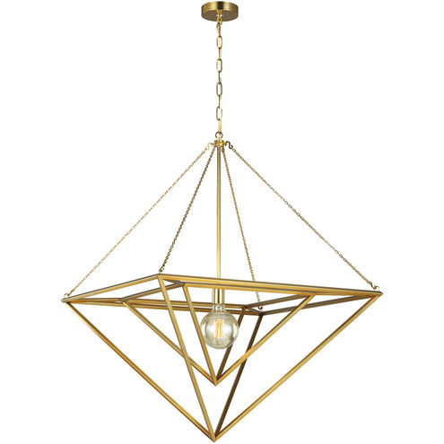 C&M by Chapman & Myers Carat 1 Light 30.13 inch Burnished Brass Pendant Ceiling Light