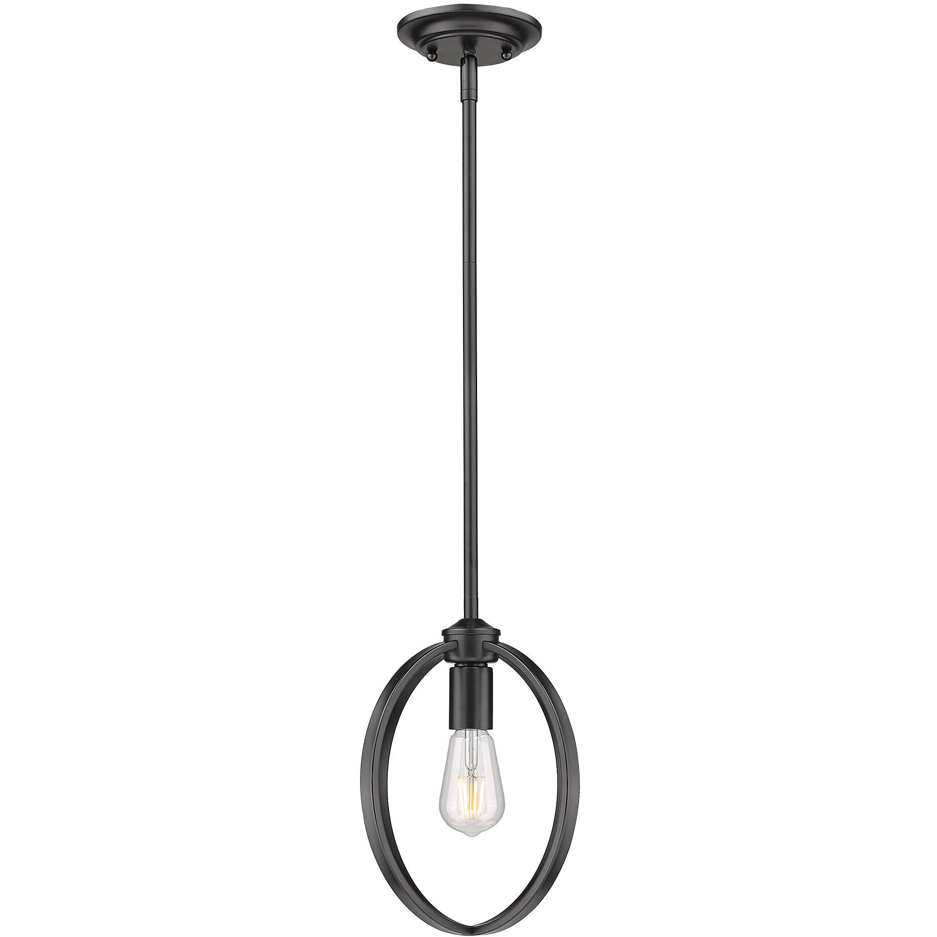 Colson Pendant Ceiling Light in Matte Black, No Shade