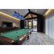 Cordon 4 Light 81.25 inch Matte Black Billiard Ceiling Light in Dark Blue Acrylic
