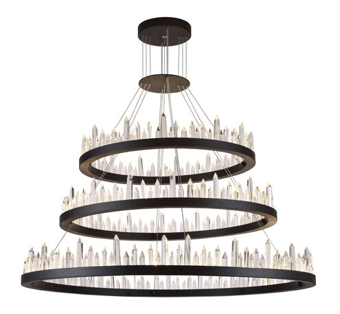 Malta LED 42 inch Satin Dark Grey Chandelier Ceiling Light, Urban Classic