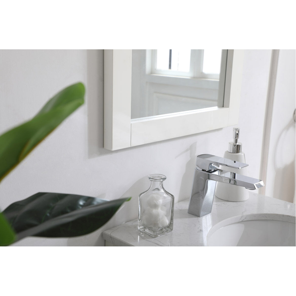 Aqua 32 X 18 inch White Wall Mirror