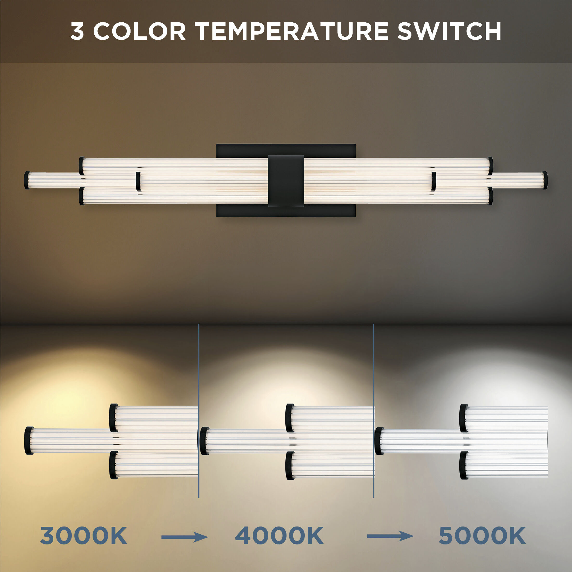 Talbott LED 32 inch Matte Black Bath Light Wall Light, Large