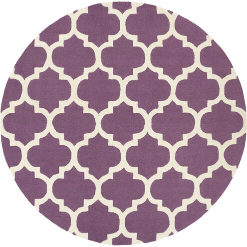 Pollack 96 X 96 inch Bright Purple, Cream Rug