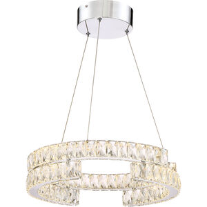 Shift LED 20 inch Chrome with Crystal Chandelier Ceiling Light
