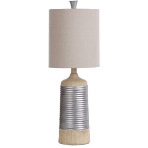 Haverhill 10 inch 60 watt Natural Pine and Silver Table Lamp Portable Light