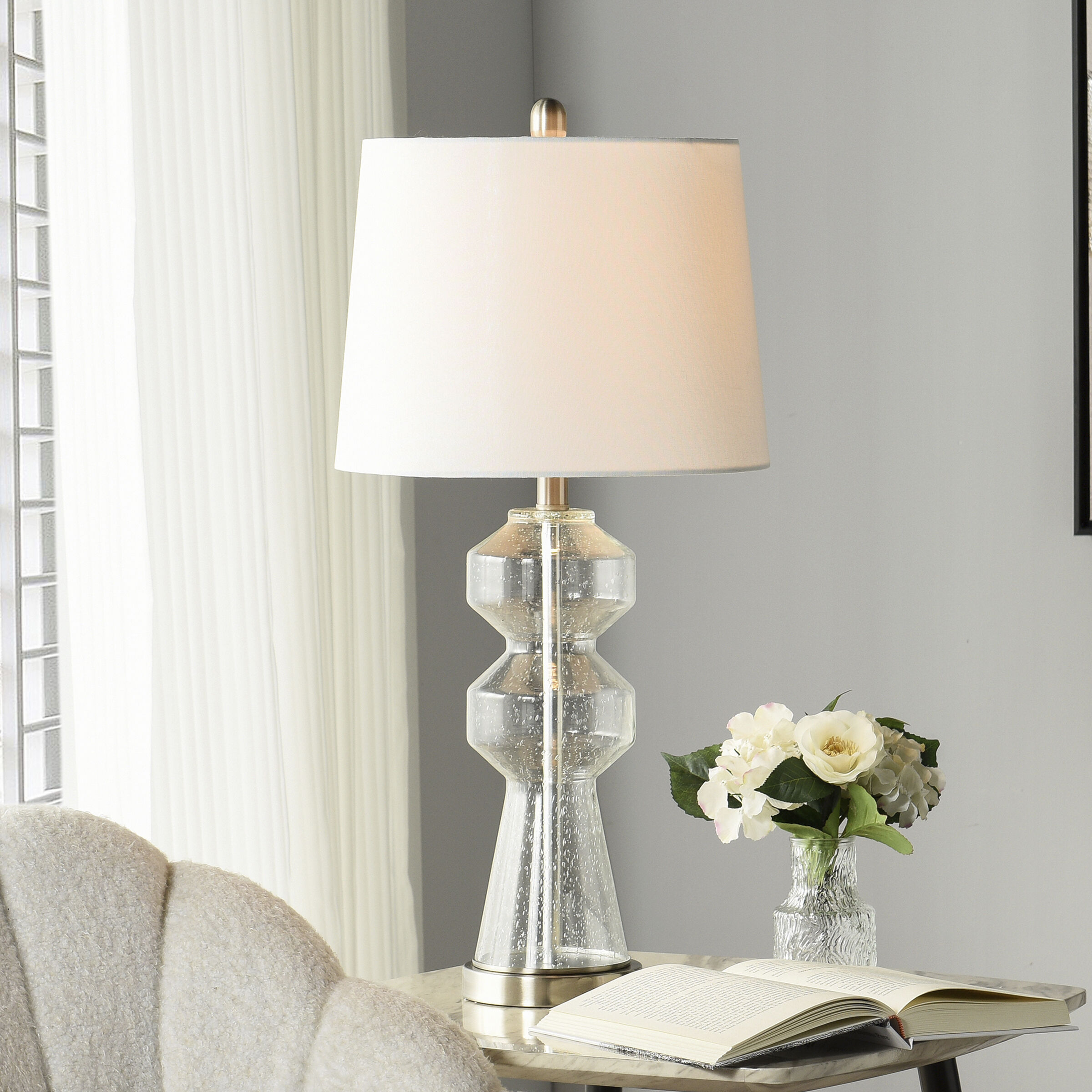 Nova 29 inch 150.00 watt White Table Lamp Portable Light