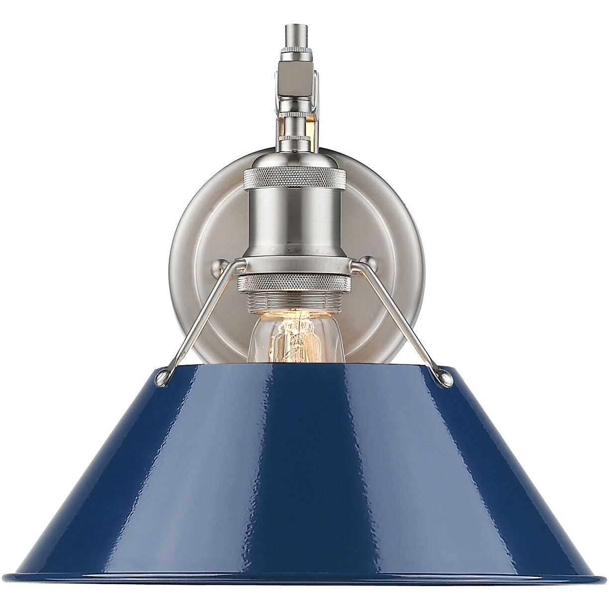 Yep Orwell 1 Light 10 inch Pewter Wall Sconce Wall Light in Navy, Damp