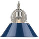 Yep Orwell 1 Light 10 inch Pewter Wall Sconce Wall Light in Navy, Damp
