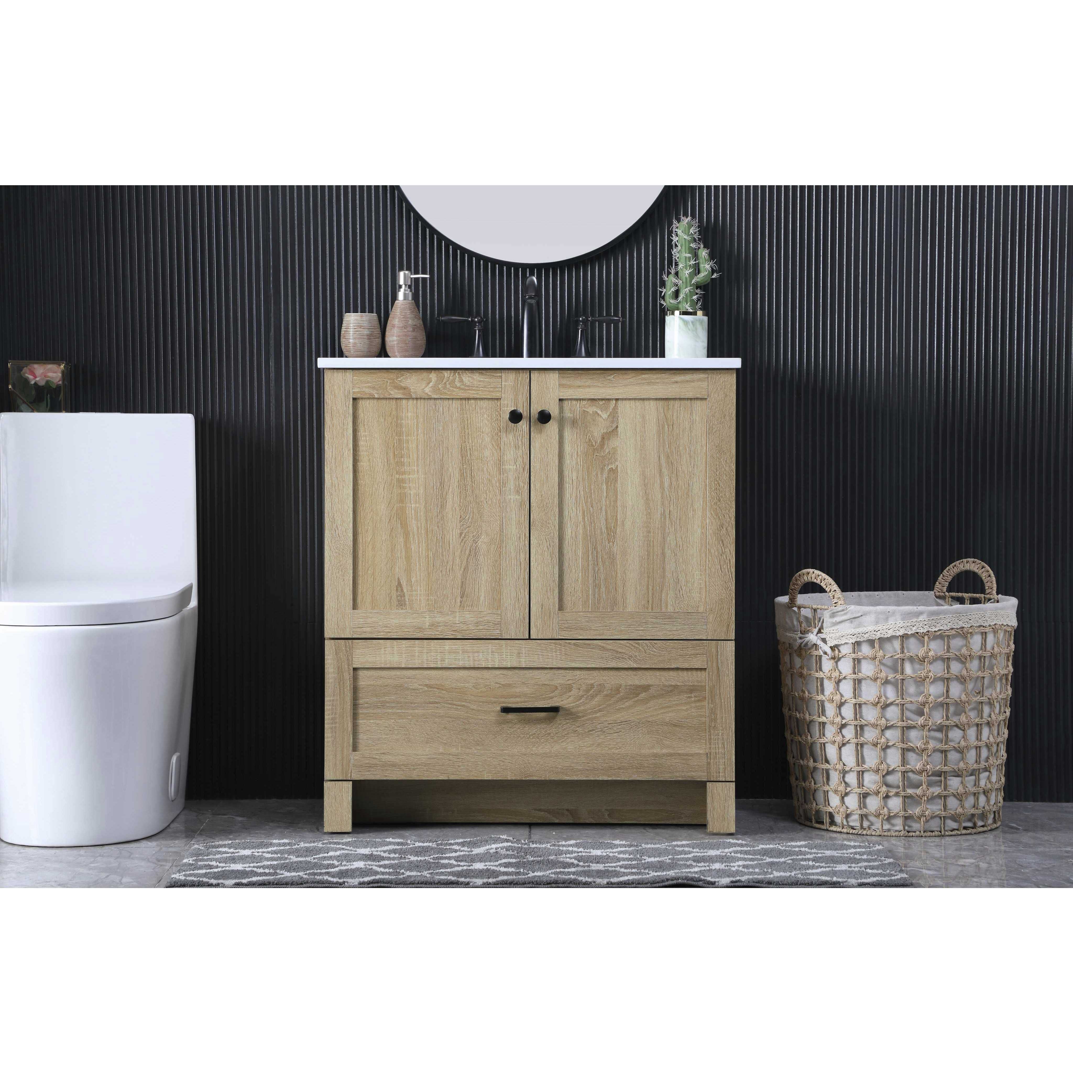 Soma 30 X 34 inch Mango Wood Bathroom Vanity Cabinet