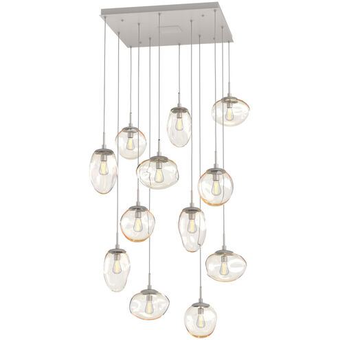 Cosmos Incandescent 12 Light Metallic Beige Silver Multi-Pendant Ceiling Light in Amber Cosmos, Square Multi-Port