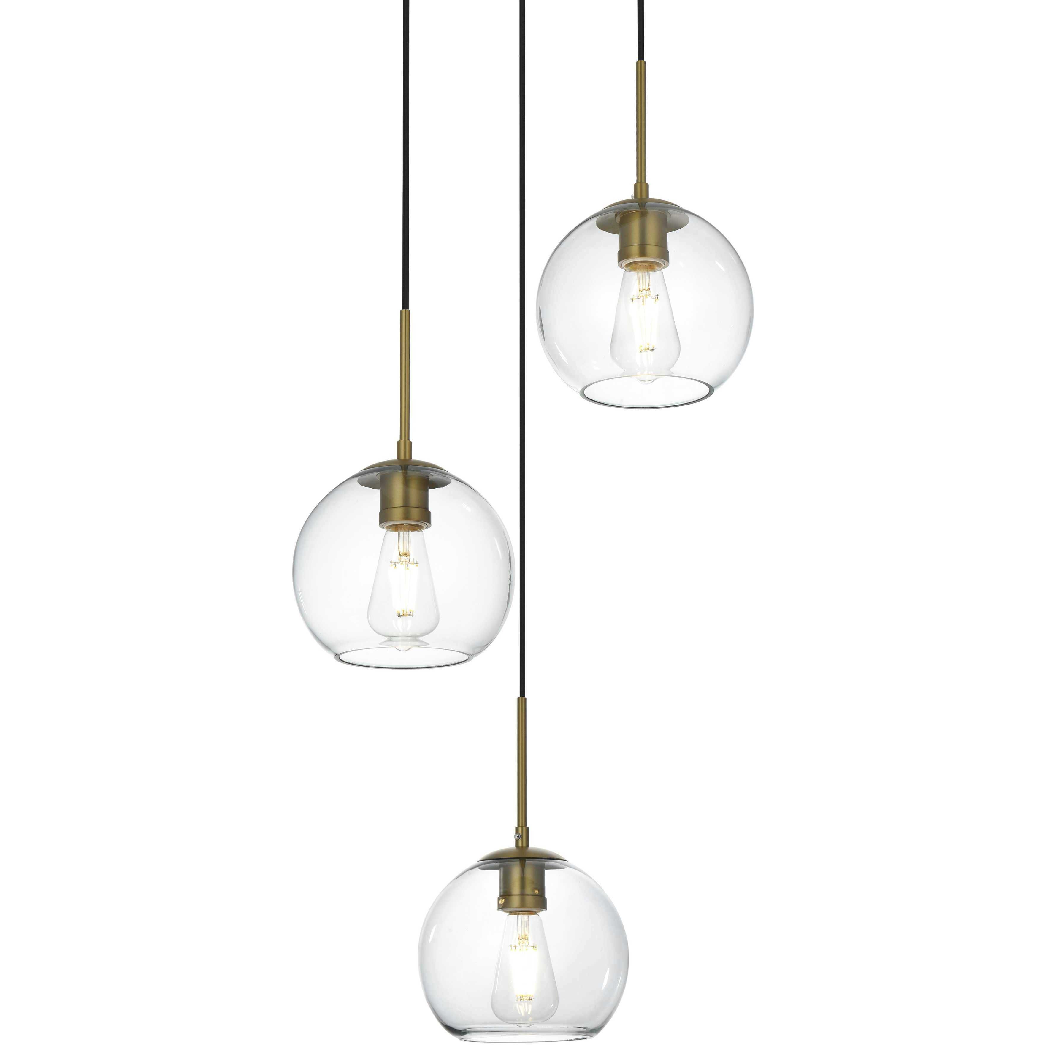 Baxter 3 Light 18 inch Satin Gold Pendant Ceiling Light