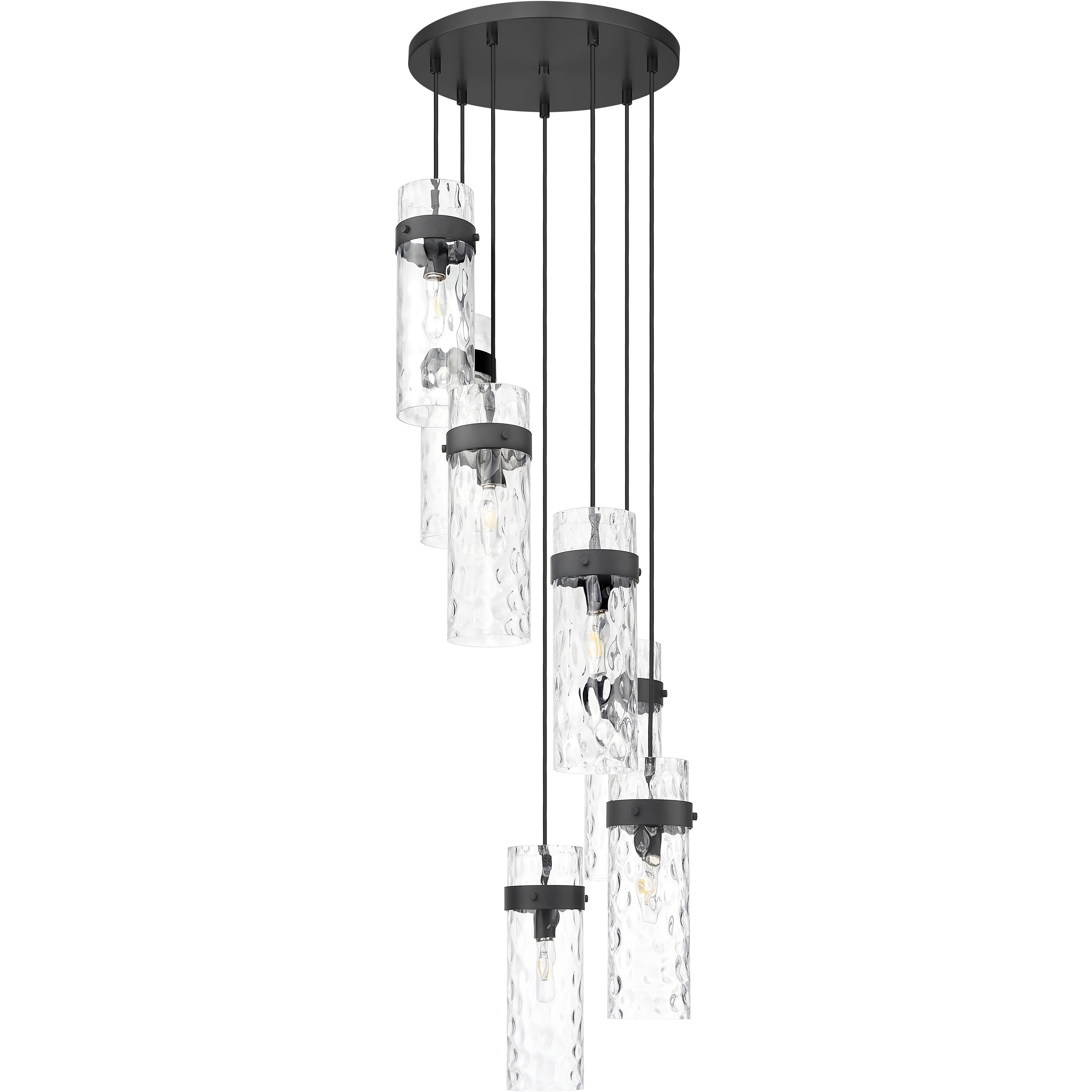 Fontaine 7 Light 19.5 inch Matte Black Chandelier Ceiling Light