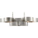 Grand Lotus 6 Light 51 inch Contemporary Silver Leaf Chandelier Ceiling Light, Oval