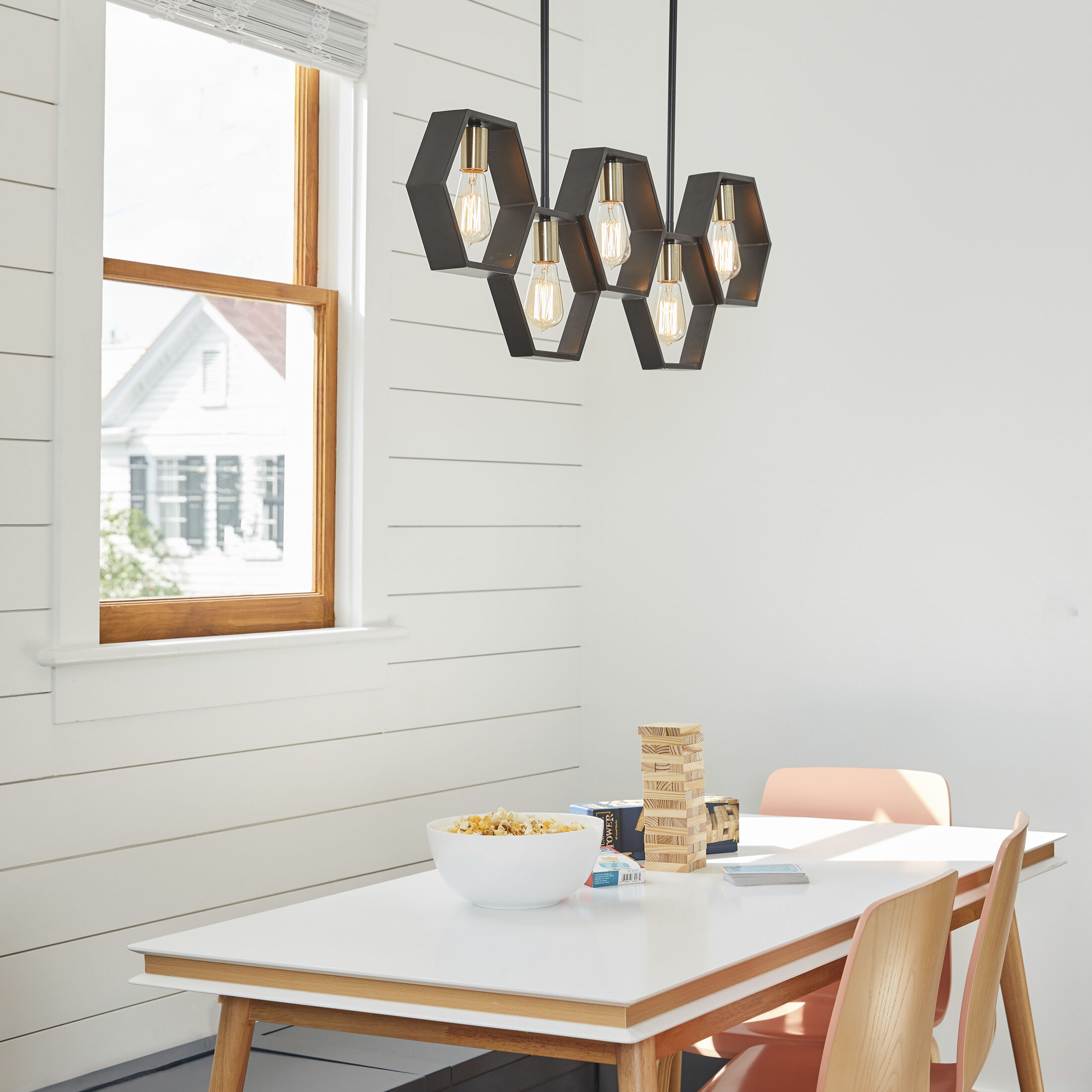 Bismarck 5 Light 40 inch Earth Black Island Chandelier Ceiling Light