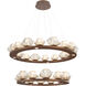 Mesa LED Burnished Bronze Chandelier Ceiling Light, Two-Tier Ring