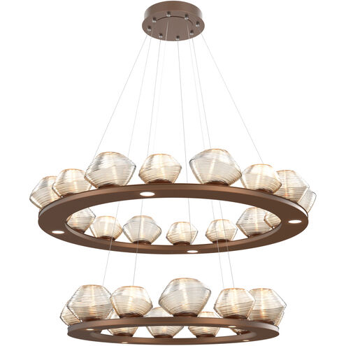 Mesa LED Burnished Bronze Chandelier Ceiling Light, Two-Tier Ring