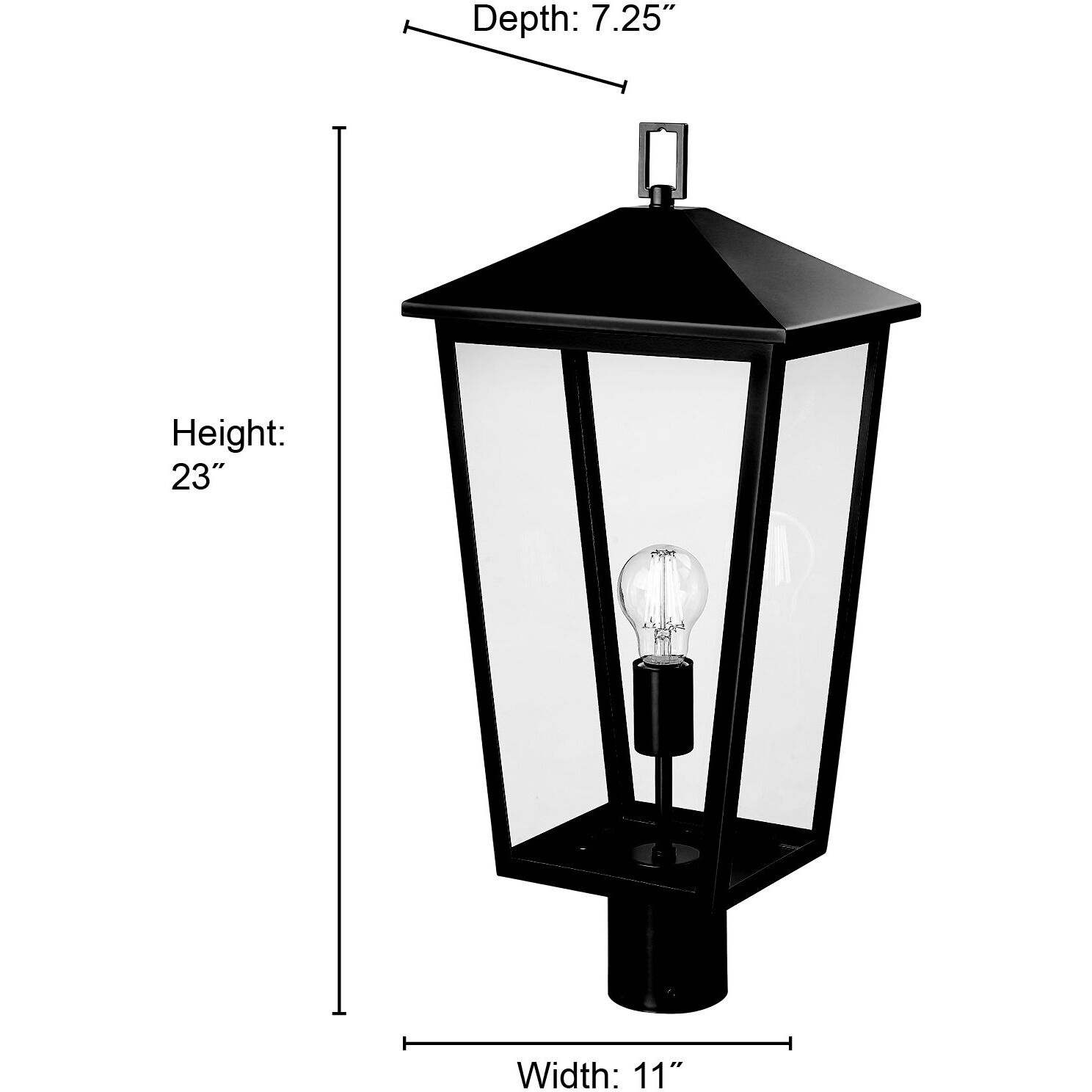 Munger 1 Light 23 inch Powder Coated Black Outdoor Post Lantern