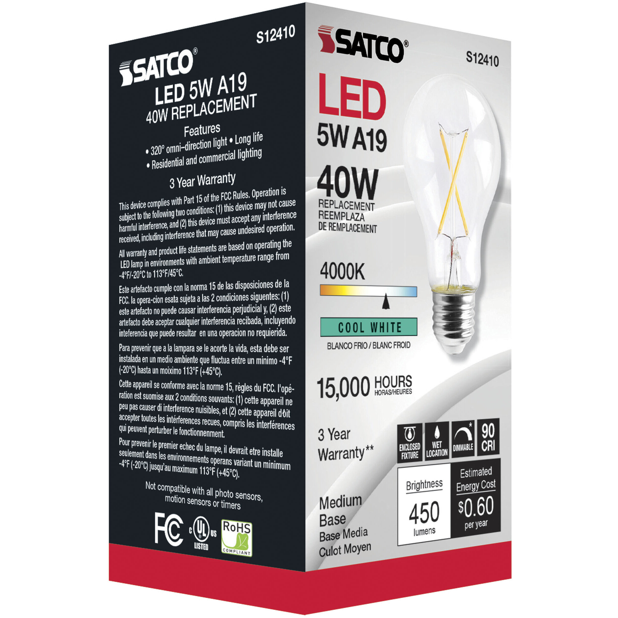 Lumos LED Medium 5.00 watt 120 4000K Light Bulb