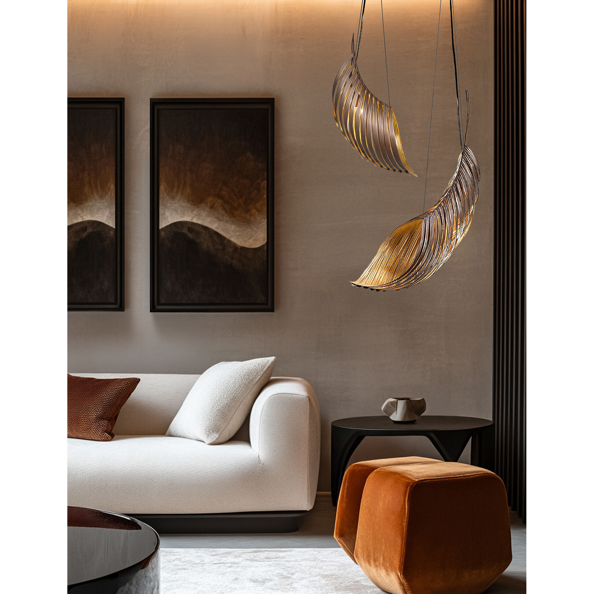 Palmera LED 38.5 inch Soft Bronze and  Gold Pendant Ceiling Light