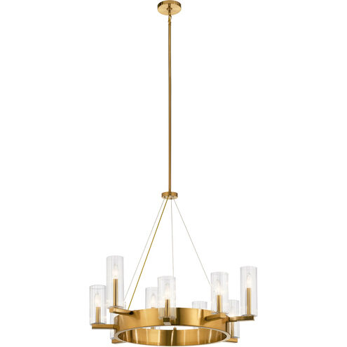 Cleara 9 Light 32 inch Fox Gold Chandelier 1 Tier Large Ceiling Light, 1 Tier Large