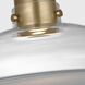 Avroko Morgan LED 16 inch Hand-Rubbed Antique Brass with Clear Glass Pendant Ceiling Light