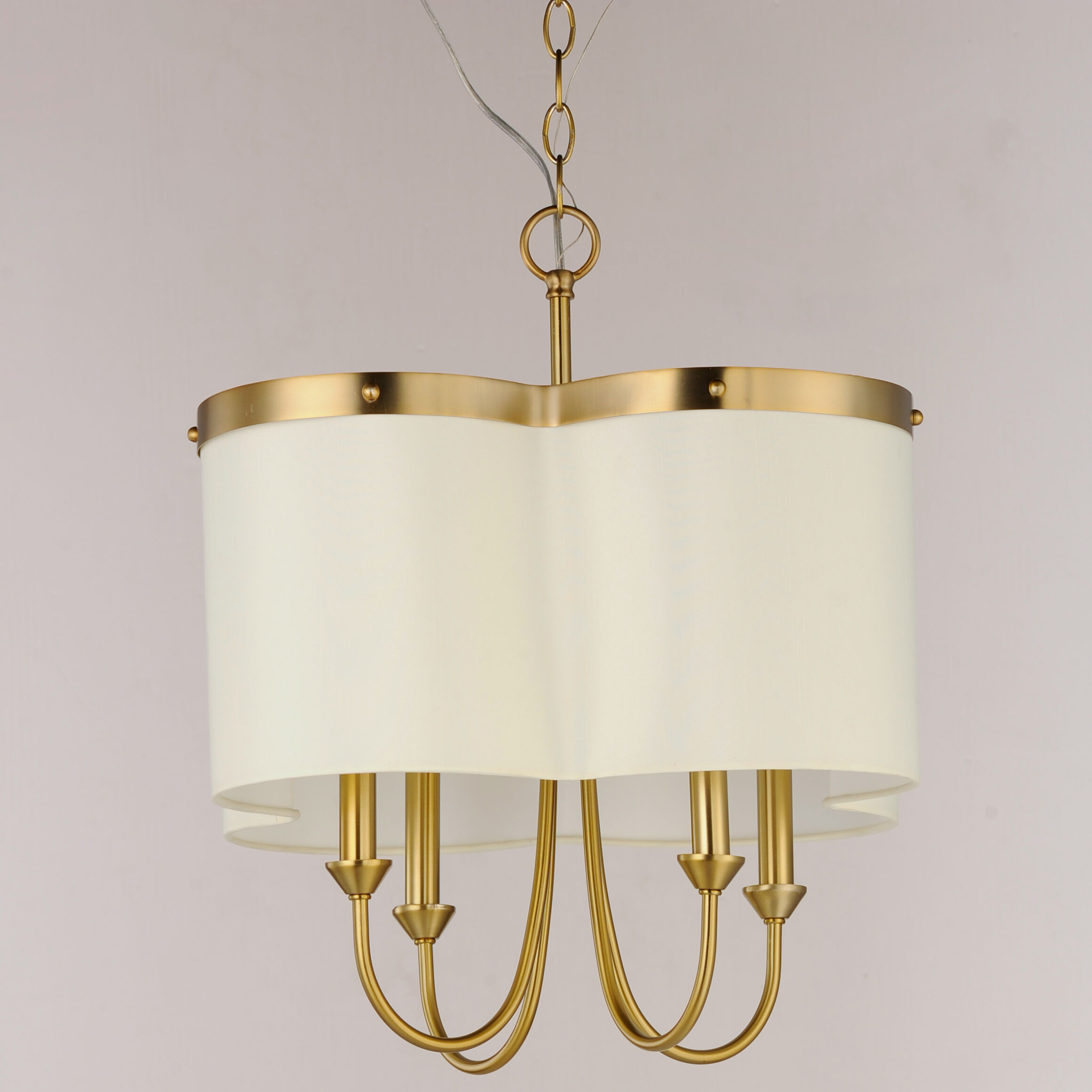 Clover 4 Light 20 inch Satin Brass Chandelier Ceiling Light