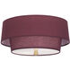 Decker 2 Light 17 inch Modern Brass Flushmount Ceiling Light in Vintage Wine