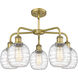 Belfast 5 Light 24 inch Brushed Brass Chandelier Ceiling Light in Deco Swirl