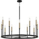 Davis 12 Light 36 inch Espresso and Brass Chandelier Ceiling Light