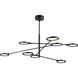 Spectica LED 52.9 inch Matte Black Linear Chandelier Ceiling Light in LED 90 CRI 3000K, Integrated LED