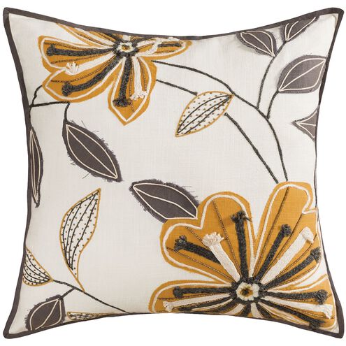 Aster 20 X 0.25 inch Mustard with Gray and Off White Pillow, Cover Only