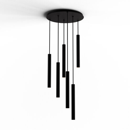 Combi LED 18 inch Matte Black Pendant Ceiling Light, Suspension / Flush Mount 2-in-1